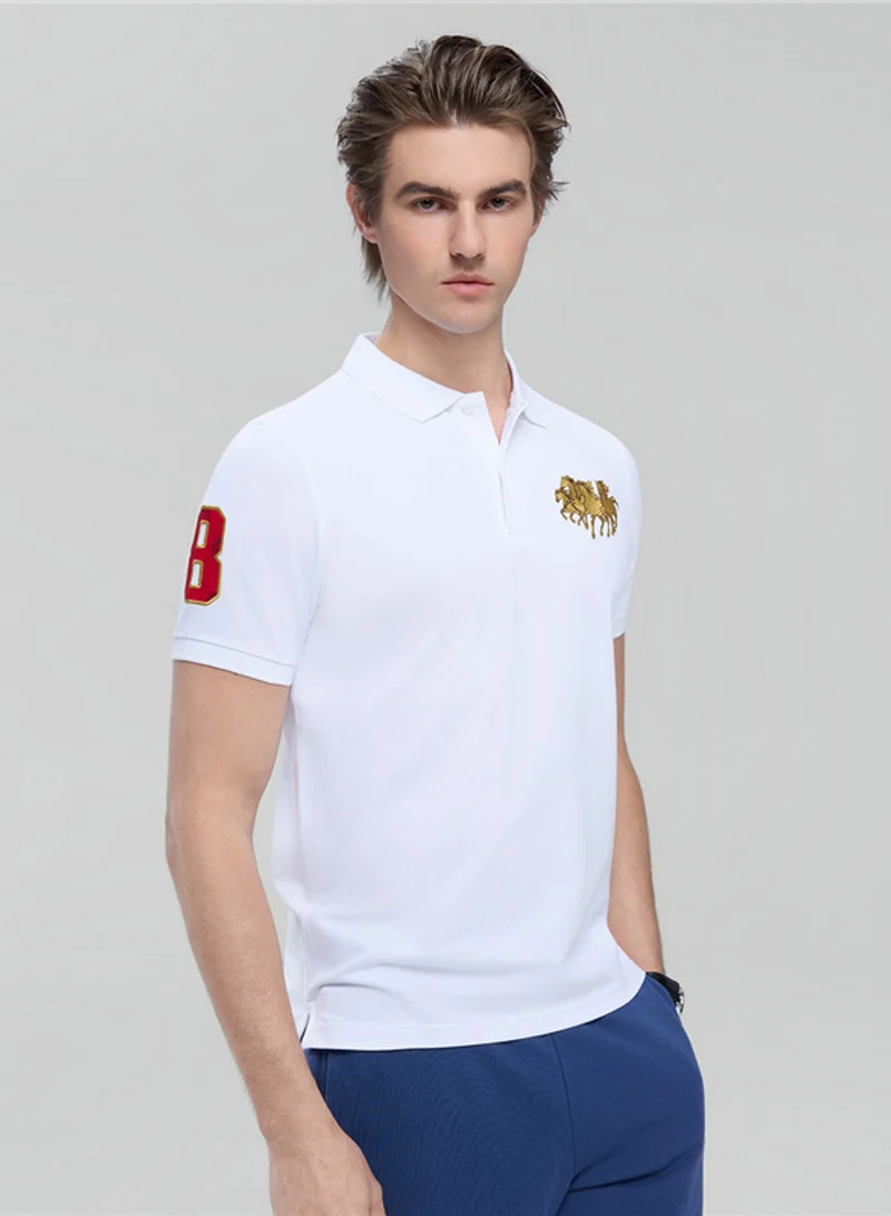 GIORDANO Men’s Slim Fit LNY Embroidery Lycra Pique Polo